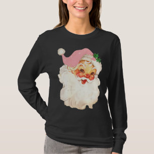 Rosa Vintager Weihnachtsmann Rosa Weihnachten T-Shirt
