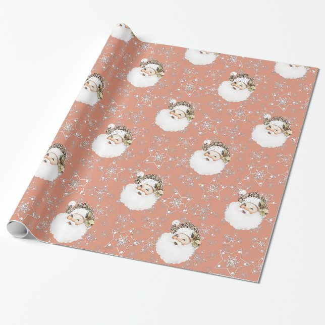 Rosa Vintages Weihnachtswackelpapier Geschenkpapier (Ungerollt)