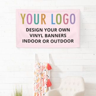 Rosa Vinylbanner Individuelles Logo Innen- oder Au Banner