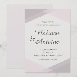 Rosa-violett geometrisch elegante Hochzeit Einladung