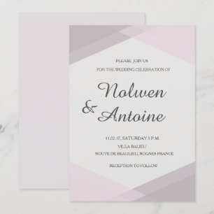 Rosa-violett geometrisch elegante Hochzeit Einladung