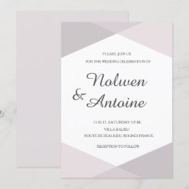 Rosa-violett geometrisch elegante Hochzeit Einladung
