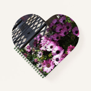 Rosa violette Blumen Notizbuch