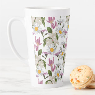 Rosa violette tropische Margerite und Lilien Wildb Milchtasse