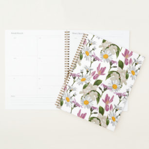 Rosa violette tropische Margerite und wilde Lilien Planer