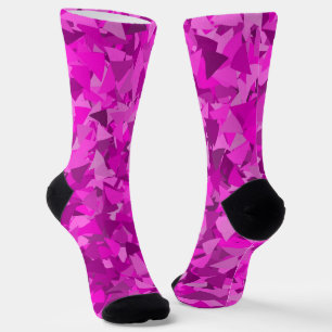 Rosa violettes Dreieckmuster Socken
