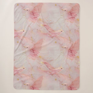 Rosa Vögel aus Gold Sherpadecke