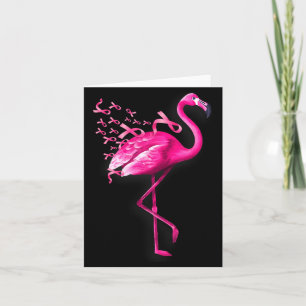 Rosa Vogel Flamingo Brustkrebsbewusstsein Karte