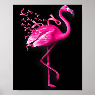 Rosa Vogel Flamingo Brustkrebsbewusstsein Poster