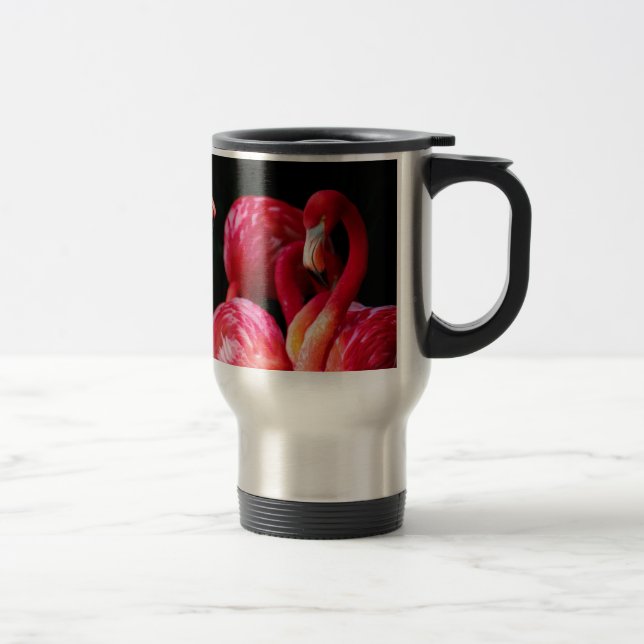 Rosa Vogelgezwitscher Reisebecher (Rechts)
