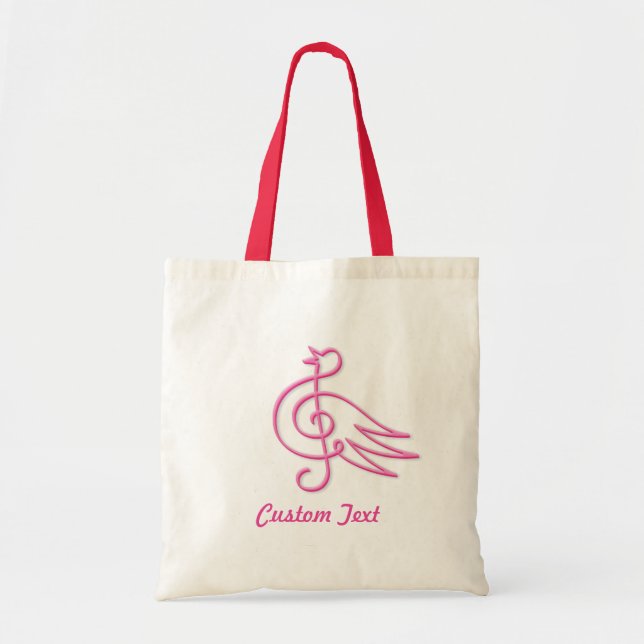 Rosa Vogelmusik große Tasche (Vorne)