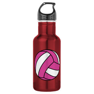 Rosa Volleyball Edelstahlflasche