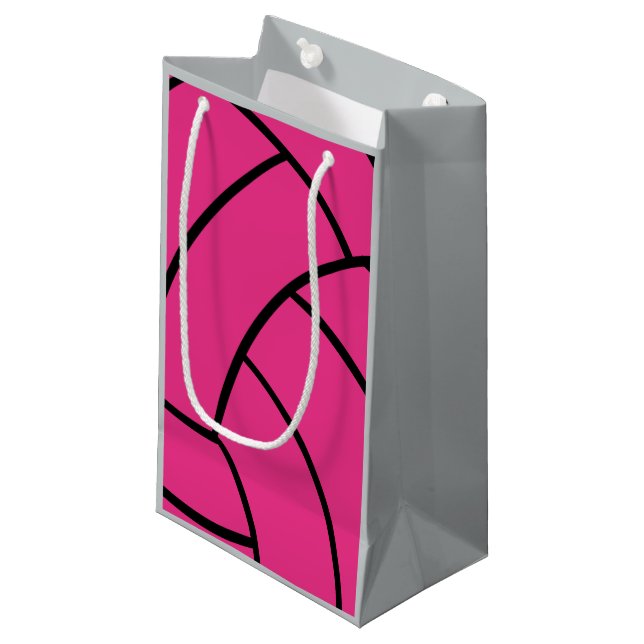 Rosa Volleyball-Geschenk-Tasche Kleine Geschenktüte (Vorderseite Schrägansicht)