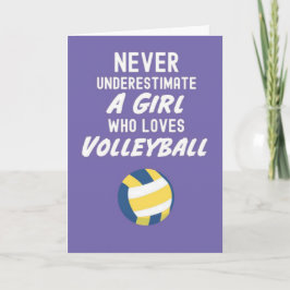 Rosa Volleyballkarten für das Girl-Sport-Team Karte