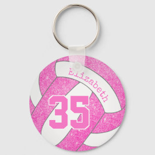 rosa Volleyballtafel w player jersey nummer Schlüsselanhänger