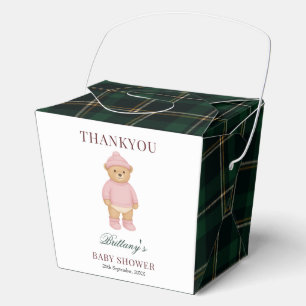 Rosa Vornehm-Bär-Designer-Kariert-Baby-Party Geschenkschachtel