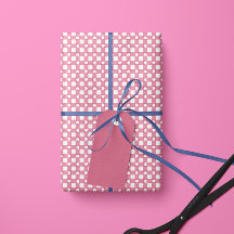 Rosa vornehme Gingham-Herzen- Geschenkpapierrolle