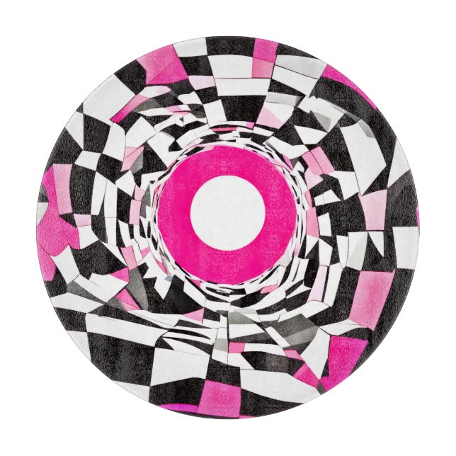 Rosa Vortex: Ein karierter Abstieg Schneidebrett (Vorderseite)