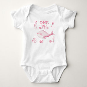 Rosa Wal unter dem Meer 1. Geburtstag  Baby Strampler