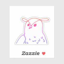 Rosa Waldvogel Zeichnend Niedliche Eule Aufkleber