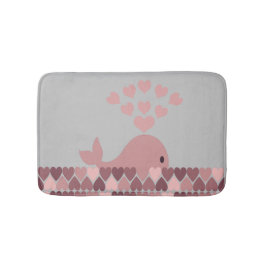 Rosa Wale und Herz Badematte