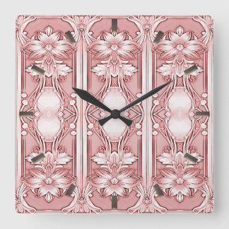 Rosa Wand-Uhr Quadratische Wanduhr
