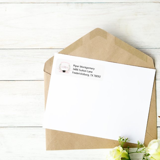 Rosa Wappen Coquette Monogramm Abschluss (Von Creator hochgeladen)