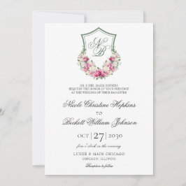 Rosa Wappen Hochzeit Einladung