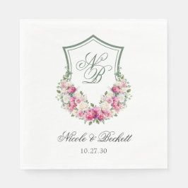 Rosa Wappen Hochzeit Serviette