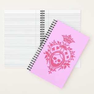 Rosa Wappen mit Skull und Cardsuits für Notebooks Notizbuch