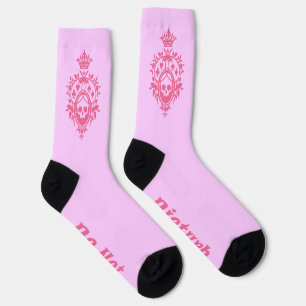 Rosa Wappen mit Skull und Kardanzüge Socken