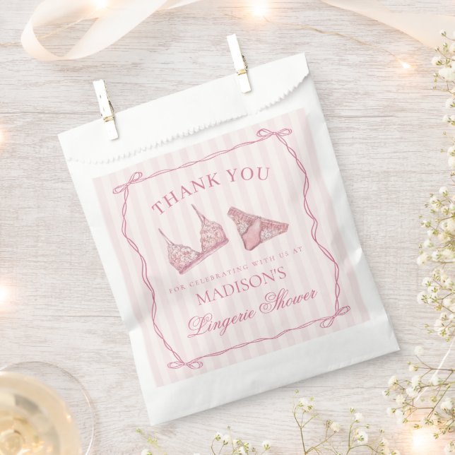 Rosa Wäsche Dusche Junggesellinnenparty Dessert Geschenktütchen (Ausgeschnitten)
