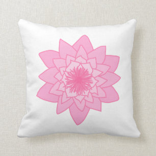 Rosa Wasser-Lilien-Blume Kissen
