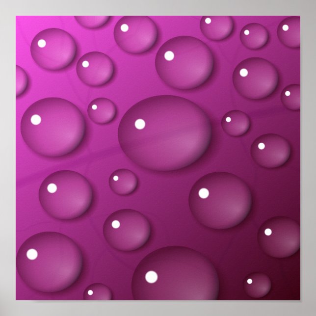 Rosa Wasser Tropfen Hintergrund Poster (Vorne)