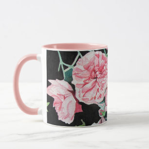 Rosa Wasserfarbe Blume Rose Blumenstrauß Tasse