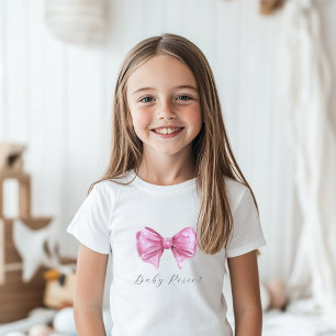 Rosa Wasserfarbe-Bogen Baby Shower für Mädchen T-shirt