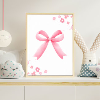 Rosa Wasserfarbe-Bogen-Kinderzimmer-Wandkunst Flor Poster
