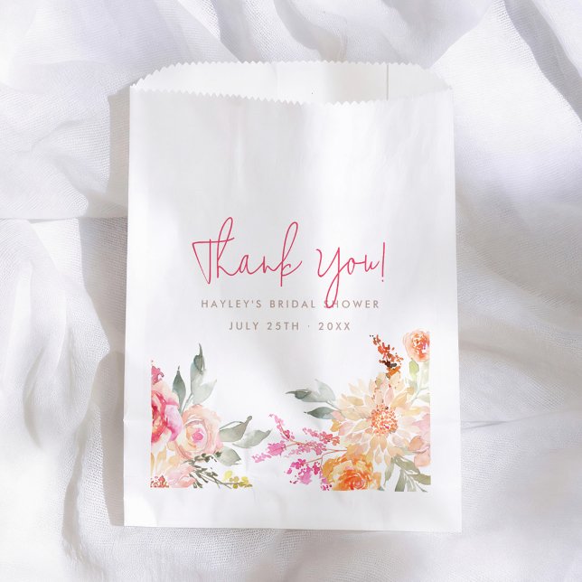Rosa Wasserfarbe Brautparty Dankeschön Geschenktütchen (Von Creator hochgeladen)