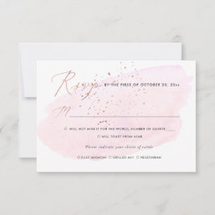 Rosa Wasserfarbe Champagner-Blasen RSVP mit Mahlze Einladung