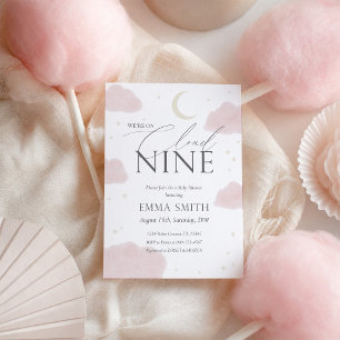 Rosa Wasserfarbe Cloud Nine Babyparty Einladung