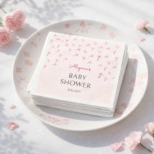 Rosa Wasserfarbe Floral Minimal Baby Shower