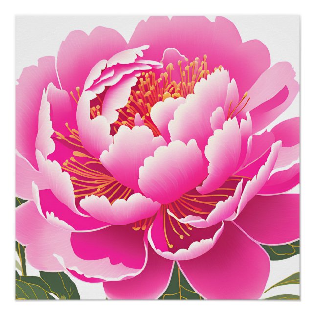 Rosa Wasserfarbe Floral Poster (Vorderseite)
