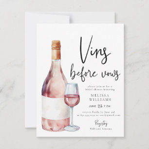 Rosa Wasserfarbe Französisches Brautparty Einladung