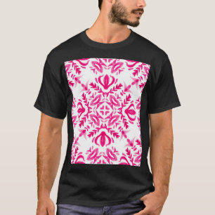 Rosa Wasserfarbe: geometrisches Fliesendesign. T-Shirt