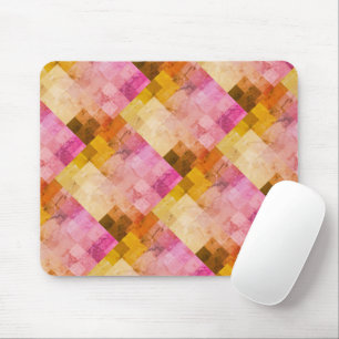 Rosa Wasserfarbe Geometrisches Muster Mousepad