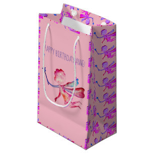 Rosa Wasserfarbe Gezeichnet, eigene Geschenktasche Kleine Geschenktüte