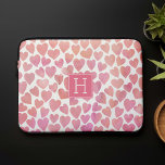 Rosa Wasserfarbe Herz Mit Monogramm Laptopschutzhülle<br><div class="desc">Die süßen Wasserfarbenherzen sind in schönem Rosa und Orange gehalten. Personalisieren Sie es mit Ihrem Namen,  Monogramm oder einem beliebigen Text Ihrer Wahl.</div>