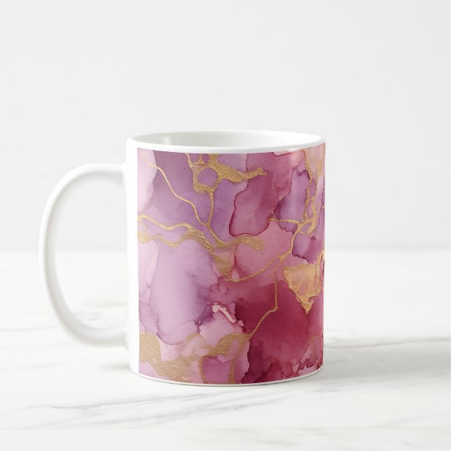 Rosa Wasserfarbe Kaffeetasse (Links)