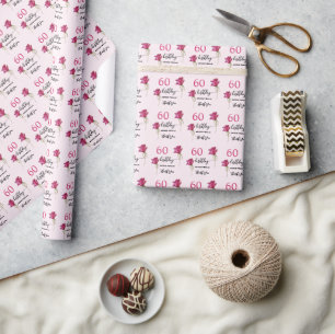 Rosa Wasserfarbe Kunst Kalligrafie Geburtstag Geschenkpapier