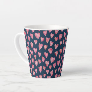 Rosa Wasserfarbe-Liebesherz-Muster Milchtasse